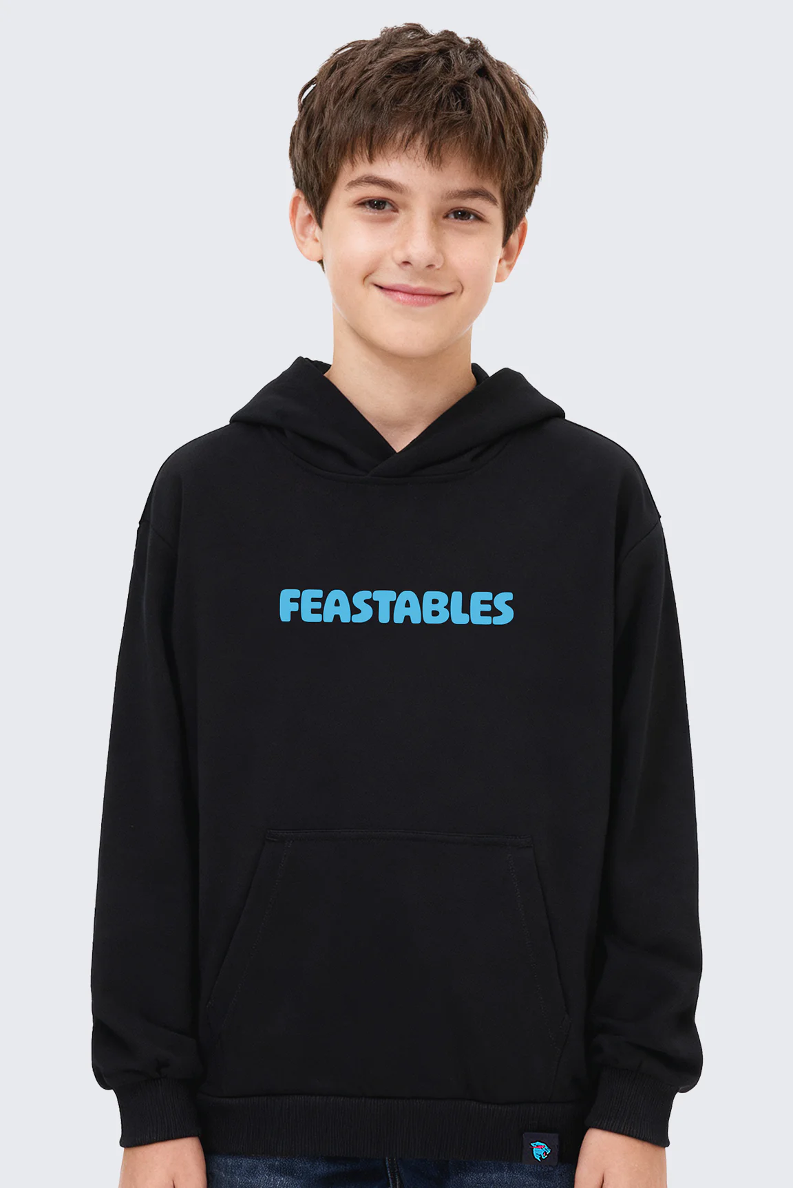 Youth Feastables Retro Hoodie - Black - Image 3